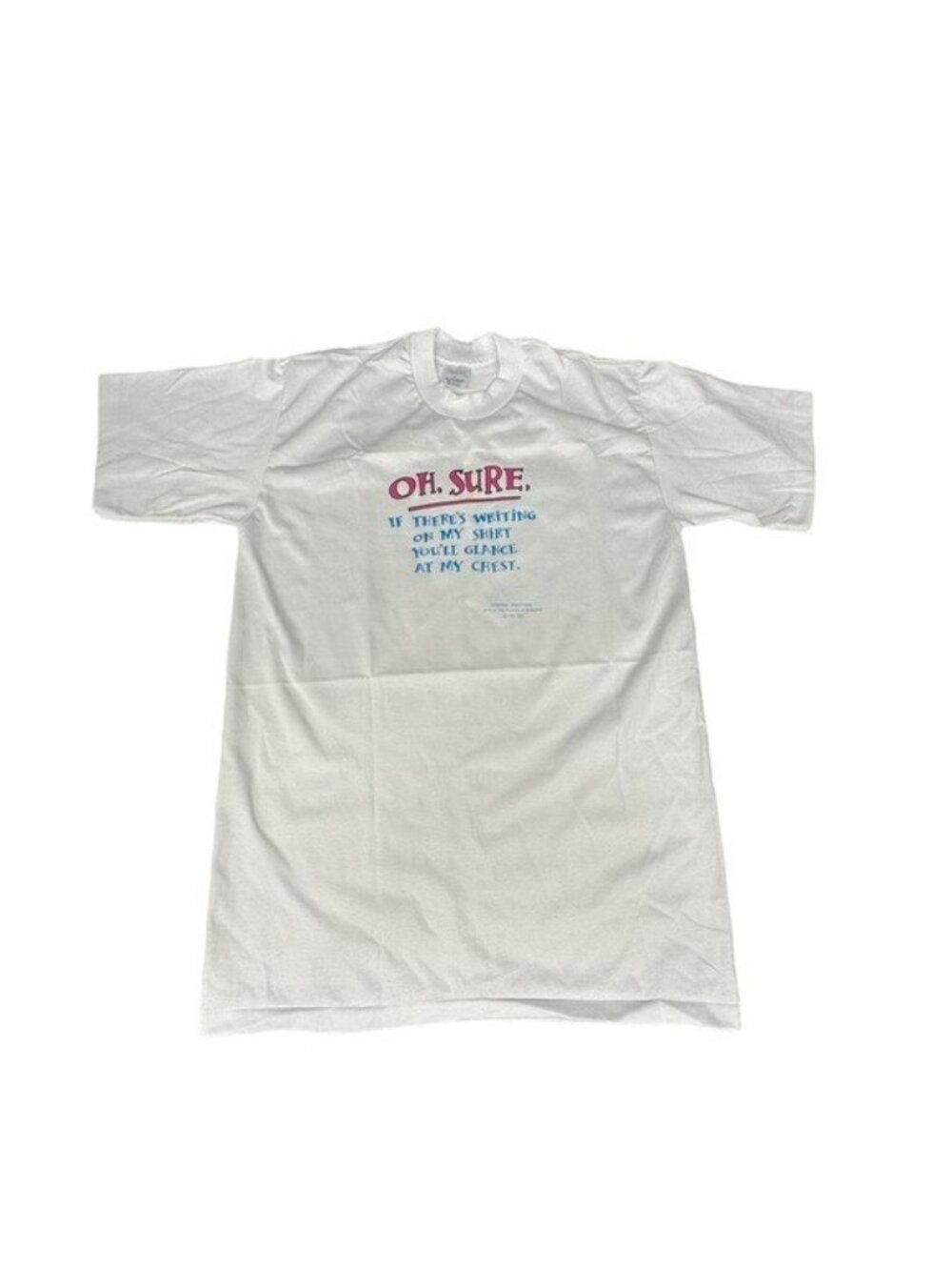 Oh Sure You'll Glance At My Chest XL Vintage Shoebox Greetings Novelty T-Shirt